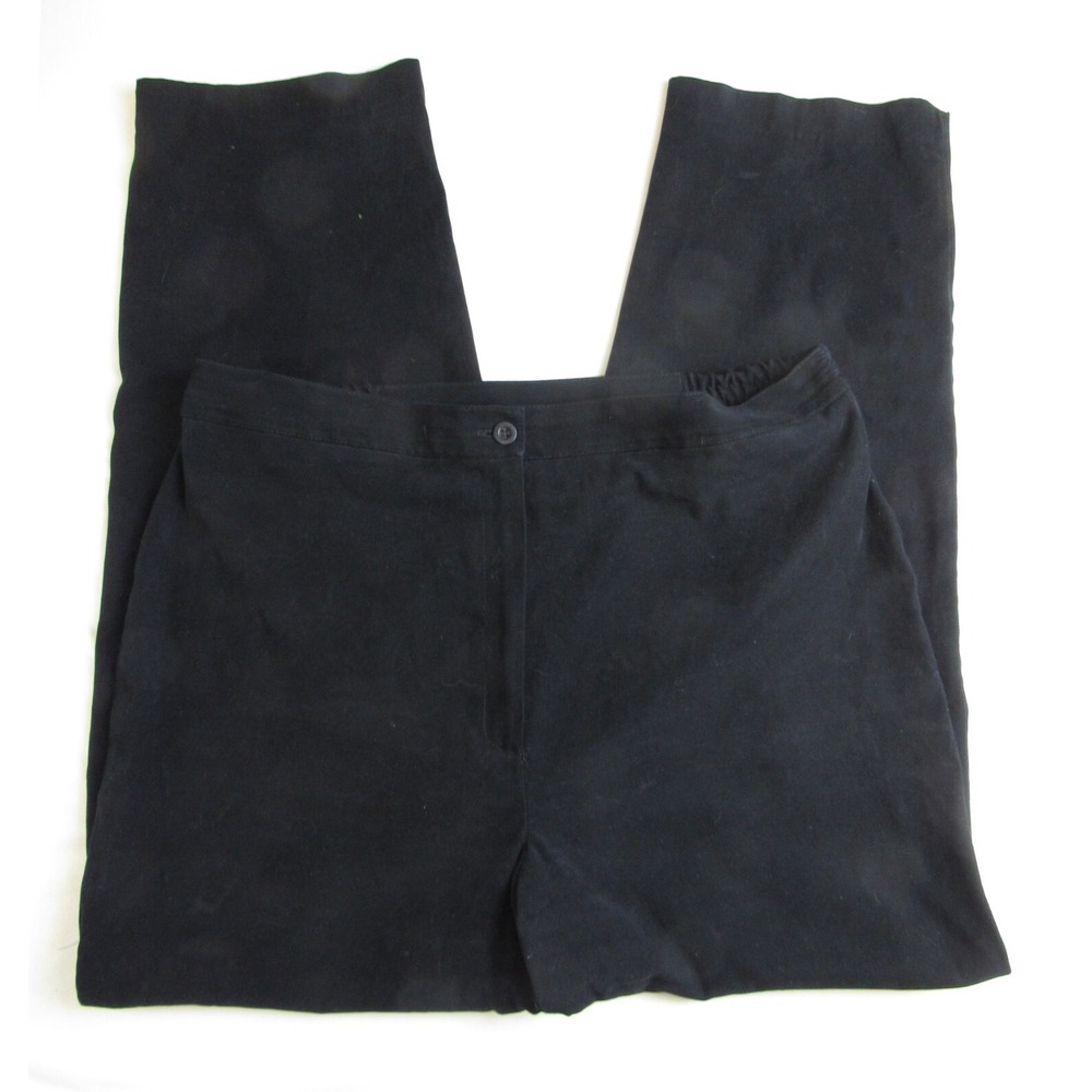 S.C. & Co Pants Loose Fit Tapered Leg Black Poly Moleskin Women's Size 18